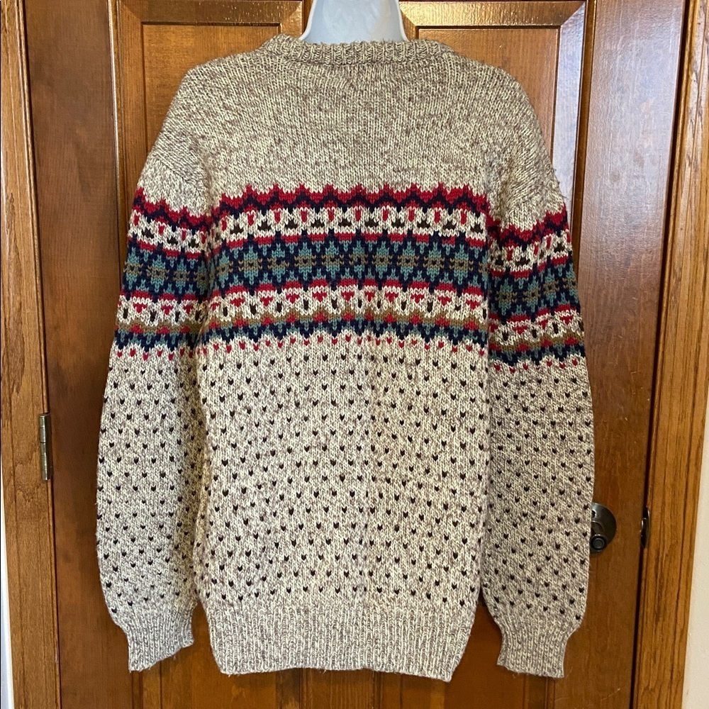 Vintage Jean Michaud 90’s fair isle knit Sweater Wool Blend Ski / Cabin Size XL - Picture 5 of 10